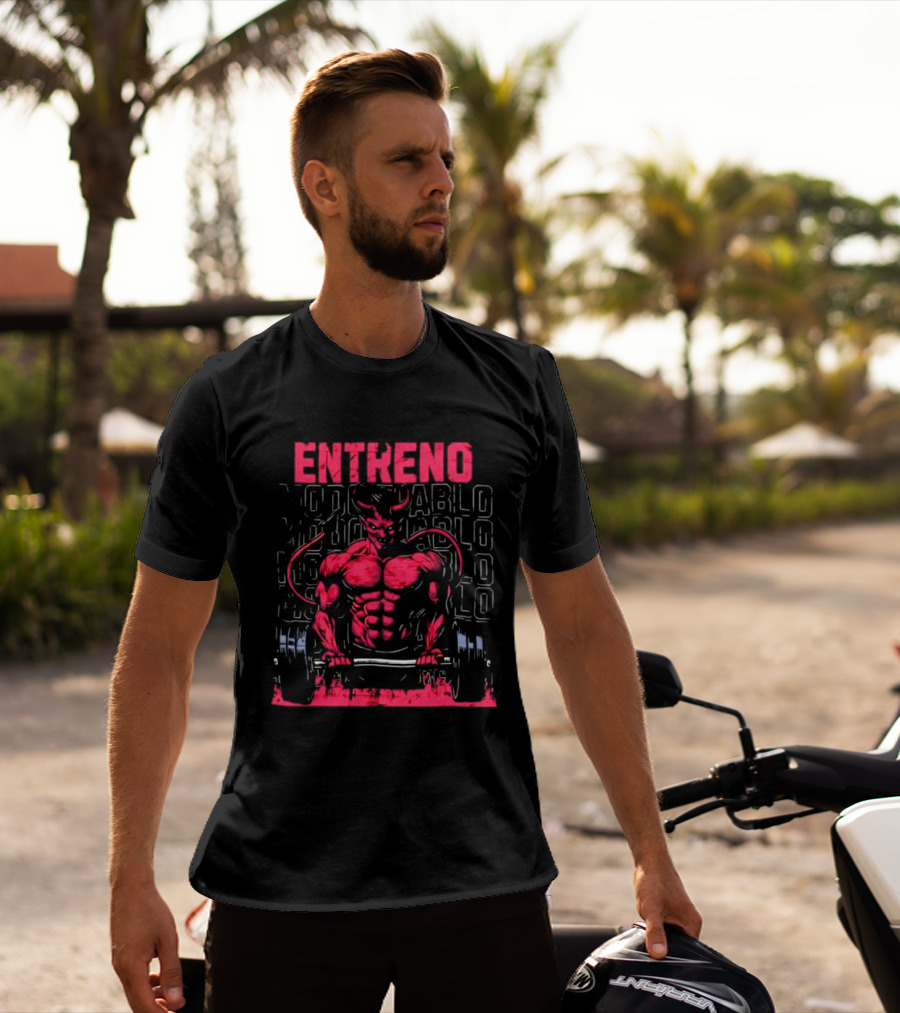 Entreno Modo Diablo Bodybuilder Devil Weightlifting T-Shirt