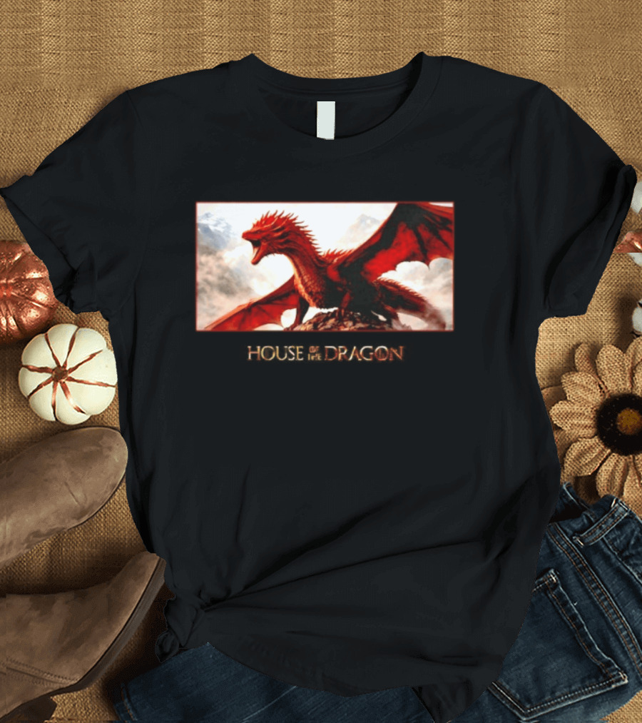 House Of The Dragon Caraxes War Memorial Mountains Scene T-Shirt