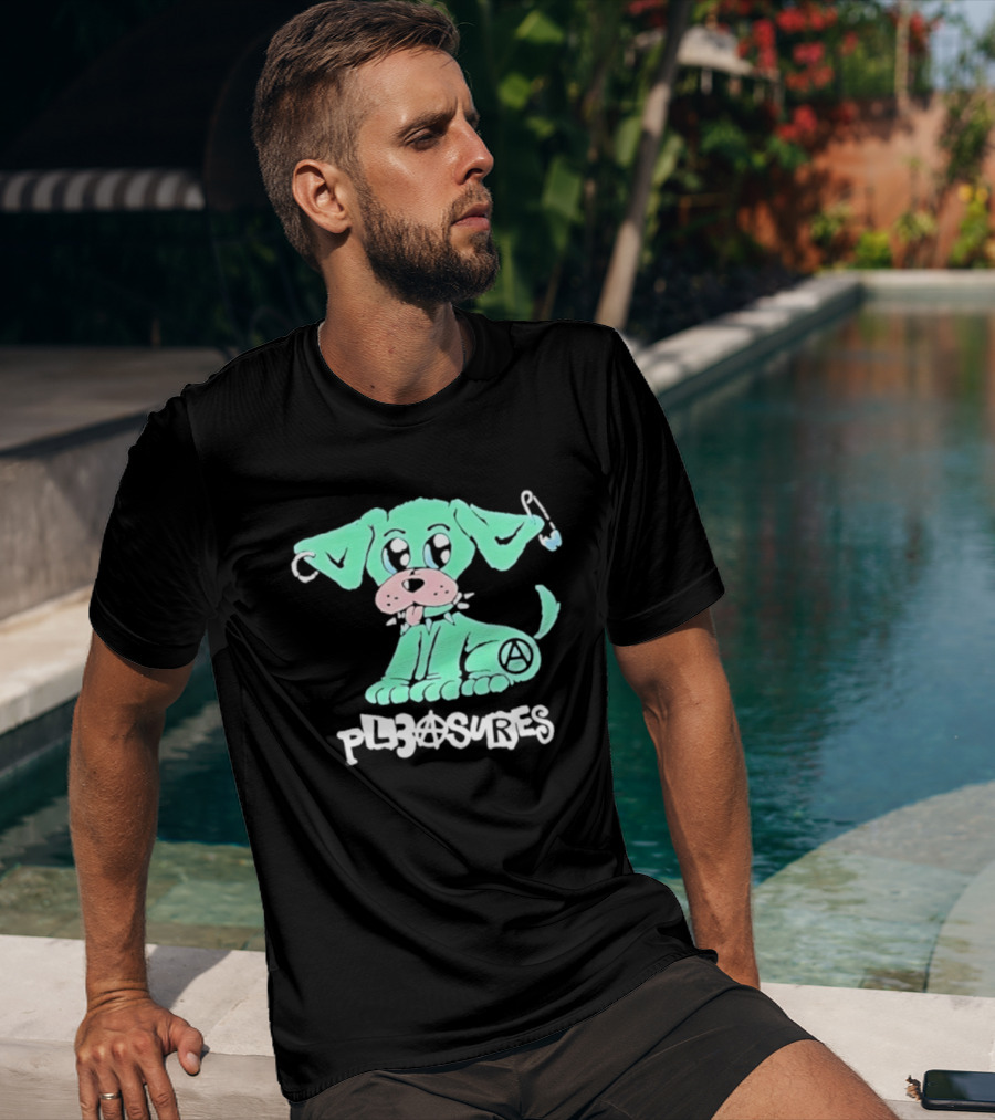 Pleasures Ruff Neon Dog Safety Pin T-Shirt