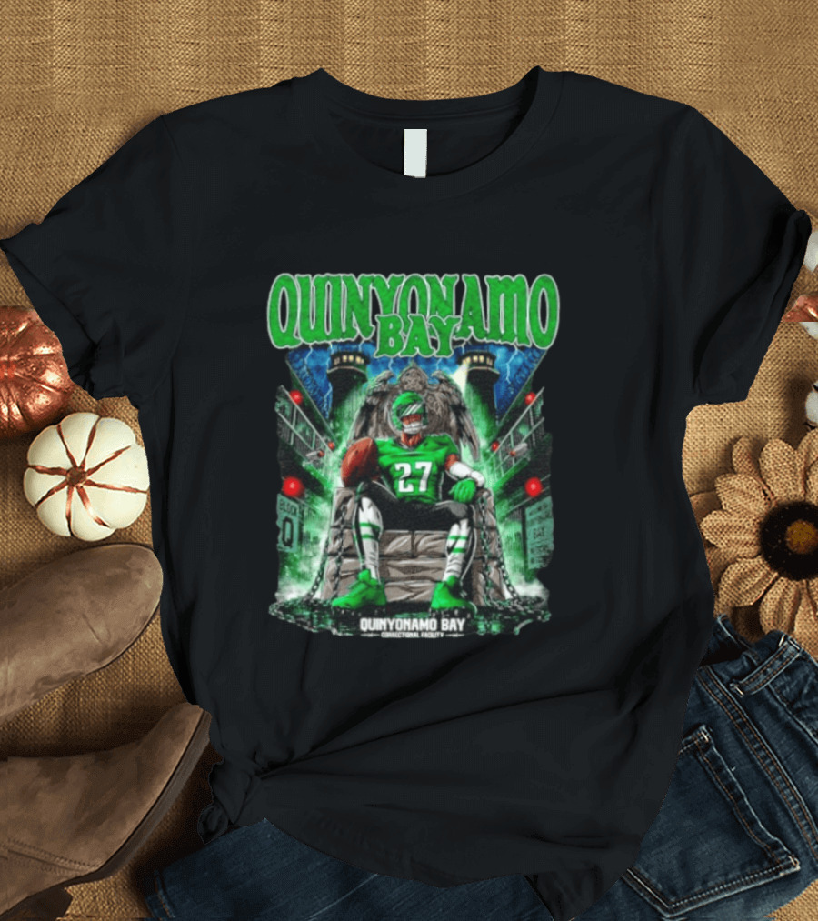 Quinyonamo Bay No 27 Correctional Facility Philly Sports Football T-Shirt