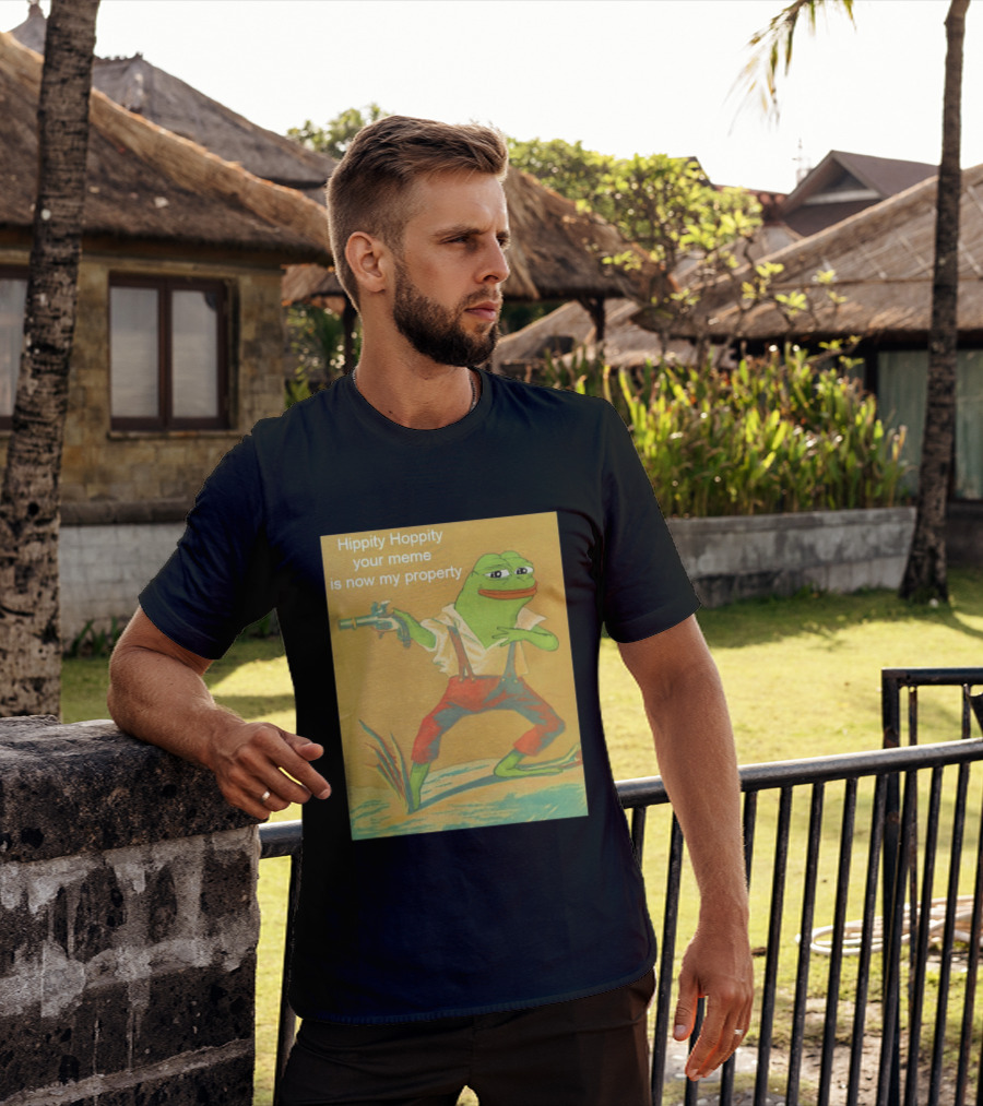Hippity Hoppity Meme Property Pepe Frog Nostalgia Humor T-Shirt