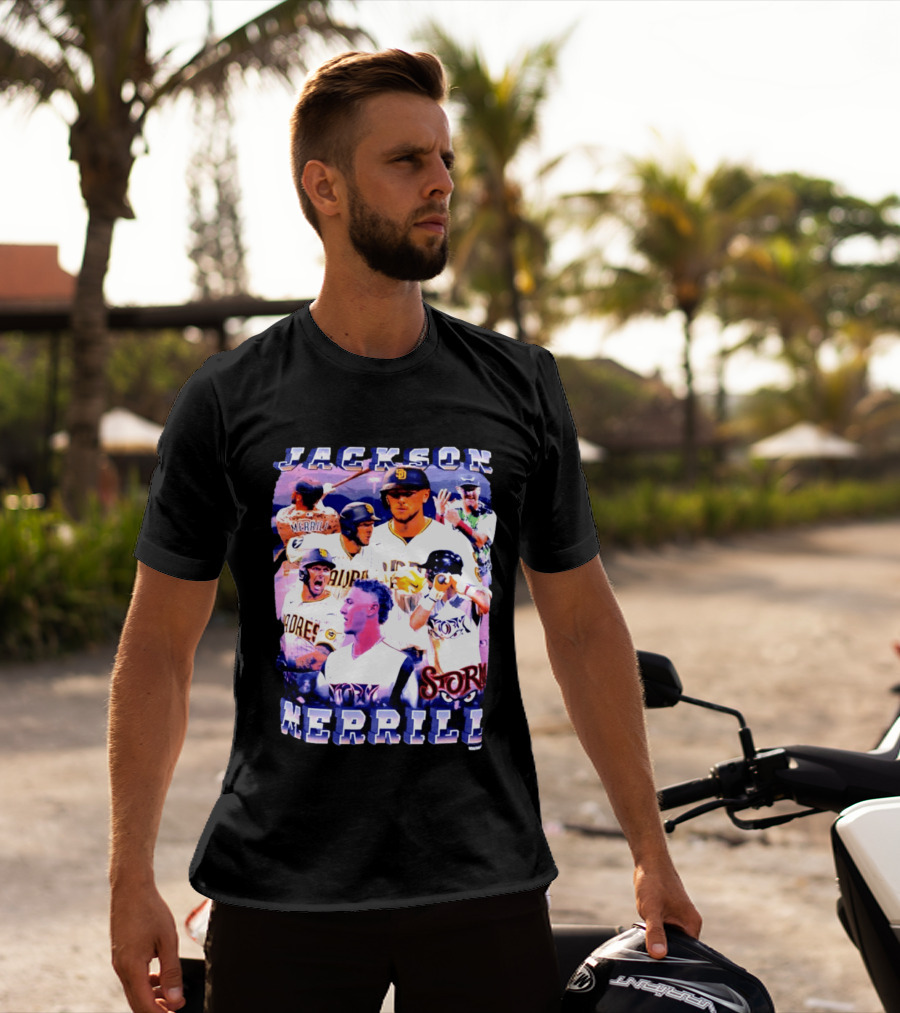 Jackson Merrill Padres Storm Baseball Collage San Diego T-Shirt