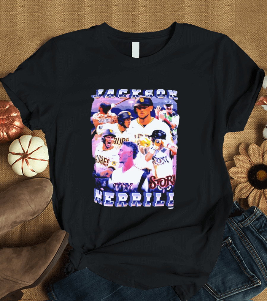 Jackson Merrill Padres Storm Baseball Collage San Diego T-Shirt