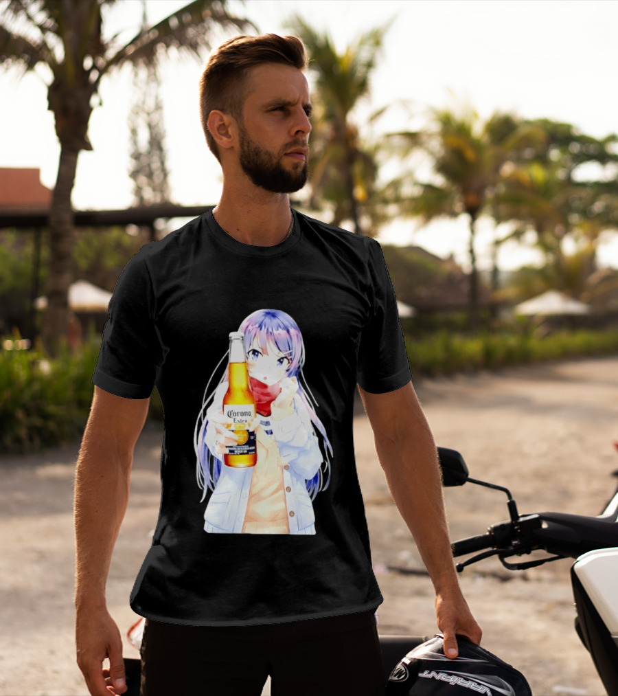Mai Sakurajima Holding Corona Extra Rascal Does Not Dream Of Bunny Girl Senpai Anime T-Shirt