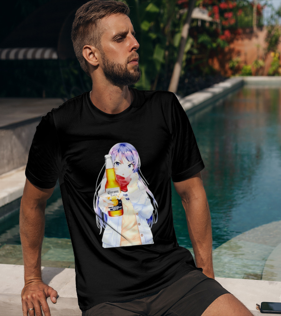 Mai Sakurajima Holding Corona Extra Rascal Does Not Dream Of Bunny Girl Senpai Anime T-Shirt