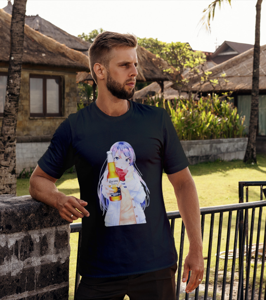 Mai Sakurajima Holding Corona Extra Rascal Does Not Dream Of Bunny Girl Senpai Anime T-Shirt