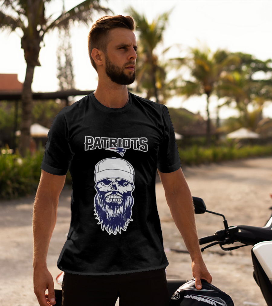 New England Patriots Luke Combs Skull Gillette Stadium Two Sided T-Shirt