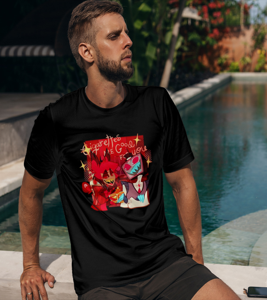 Radiostatic Sparks Duo Cigarettes Are Good For You Sparkling Characters T-Shirt