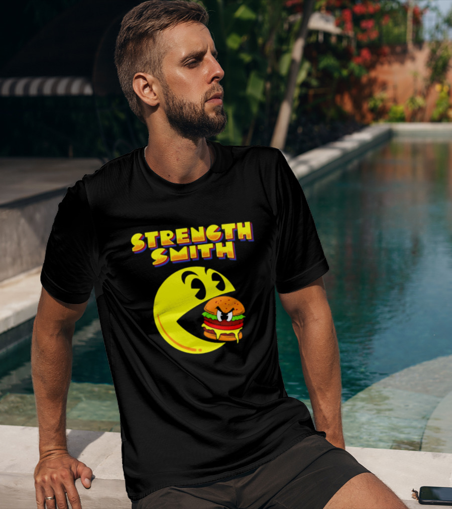 Strength Smith Pac Man Vs Burger Gaming Showdown T-Shirt