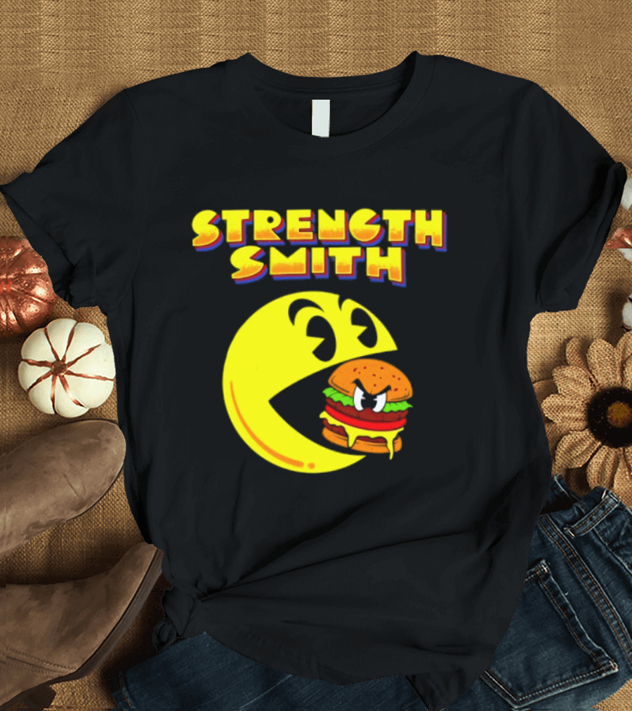 Strength Smith Pac Man Vs Burger Gaming Showdown T-Shirt