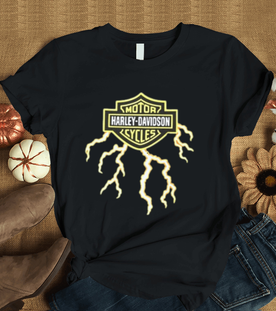 Harley Davidson Motor Cycles The Last Biker On Earth Will Be Ridin A Harley Lightning T-Shirt