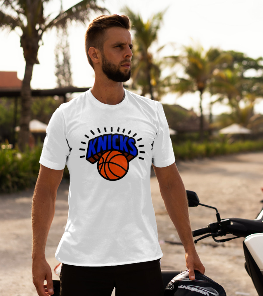 2026 NBA Let's Go New York Knicks Caricatures Two Sided T-Shirt