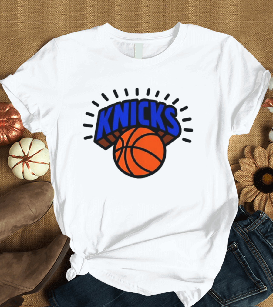 2026 NBA Let's Go New York Knicks Caricatures Two Sided T-Shirt
