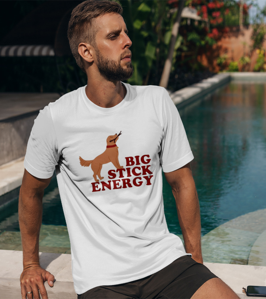 Big Stick Energy Golden Retriever Dog Lover Playful Pet T-Shirt