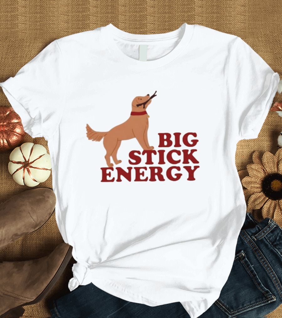 Big Stick Energy Golden Retriever Dog Lover Playful Pet T-Shirt