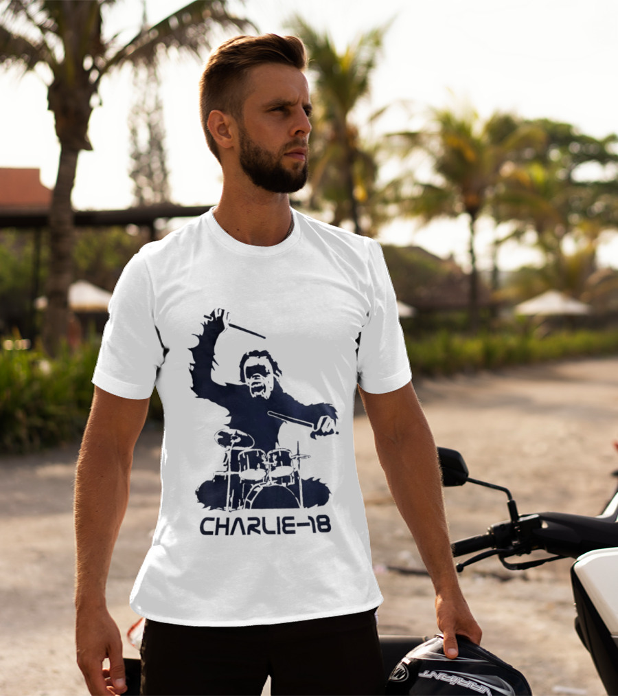 Charlie 18 Bigfoot Drumming T-Shirt