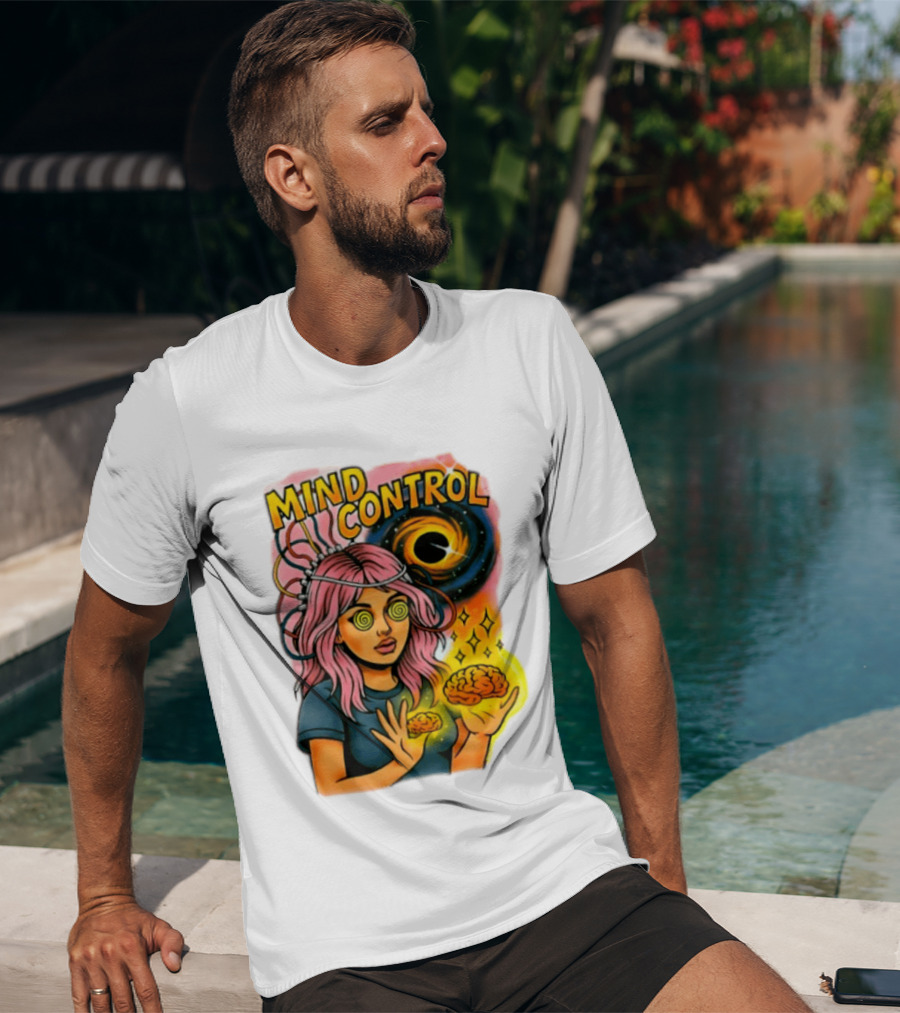 Mind Control Teen Hearts Psychedelic Black Hole Spiral Eyes Brain Magic T-Shirt