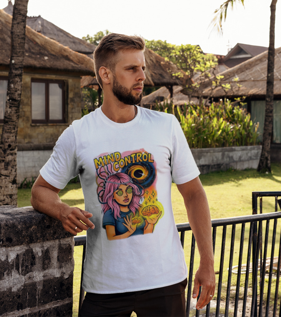 Mind Control Teen Hearts Psychedelic Black Hole Spiral Eyes Brain Magic T-Shirt