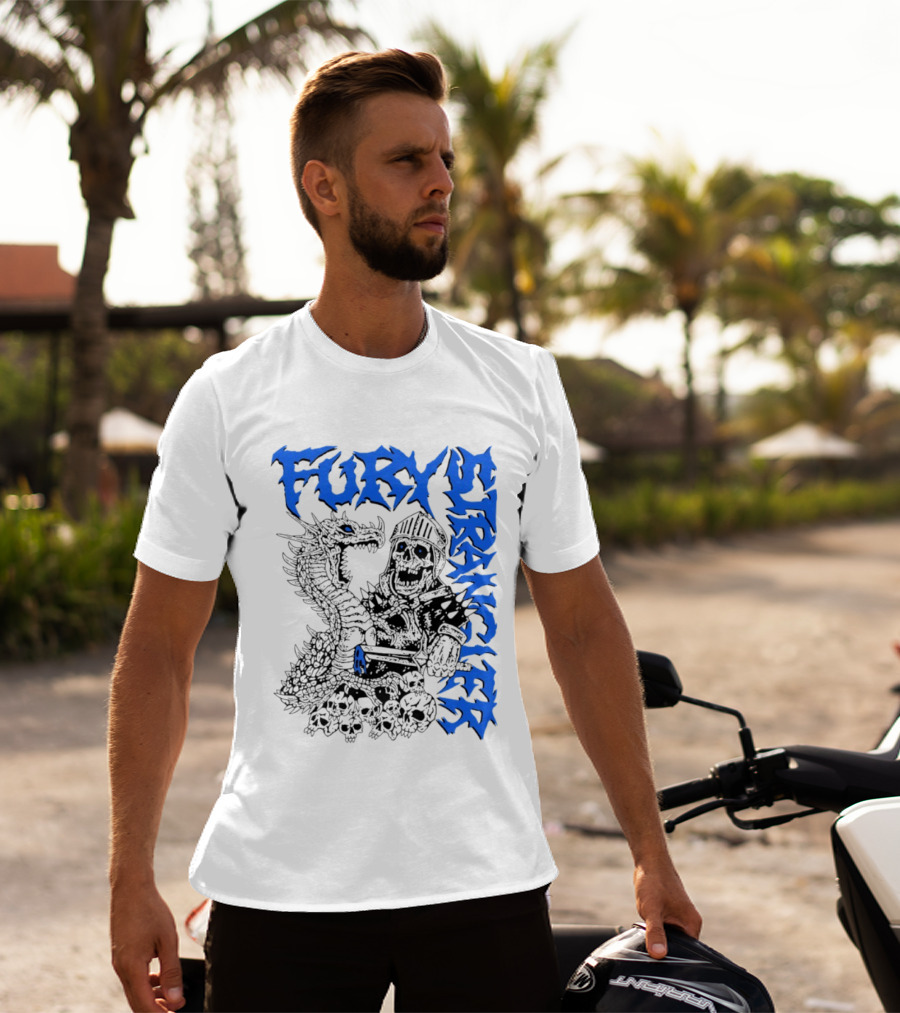 Fury Stranger Skeleton Knight And Dragon T-Shirt