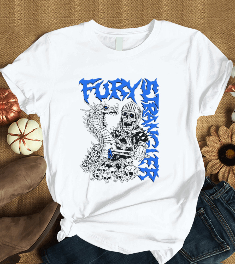 Fury Stranger Skeleton Knight And Dragon T-Shirt
