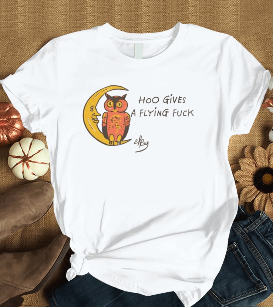 Hoo Gives A Flying Fuck Owl Moon Elyx T-Shirt