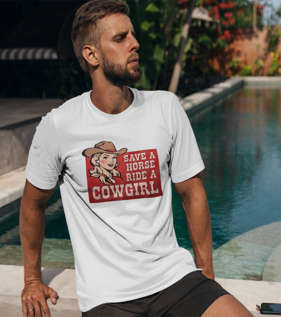 Save A Horse Ride A Cowgirl Western Country Music Vintage Style Cowgirl T-Shirt