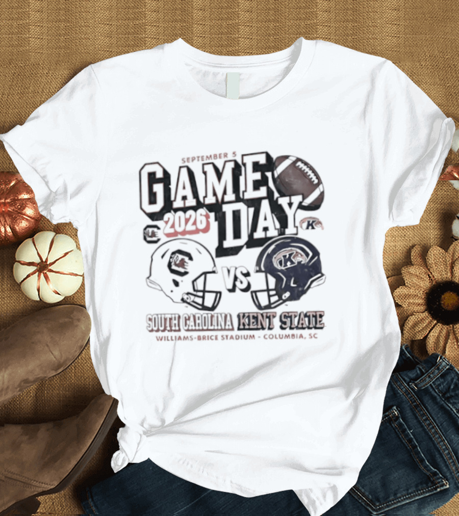 South Carolina Vs Kent State 2026 Game Day Football Helmets Williams Brice Stadium Columbia SC T-Shirt