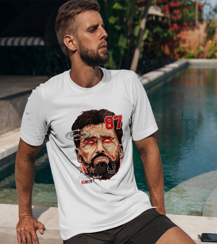 Travis Kelce Euphoria Lightning NFLPA Big Head 87 T-Shirt