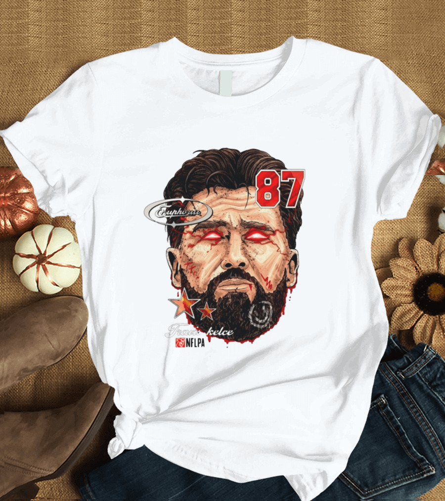 Travis Kelce Euphoria Lightning NFLPA Big Head 87 T-Shirt