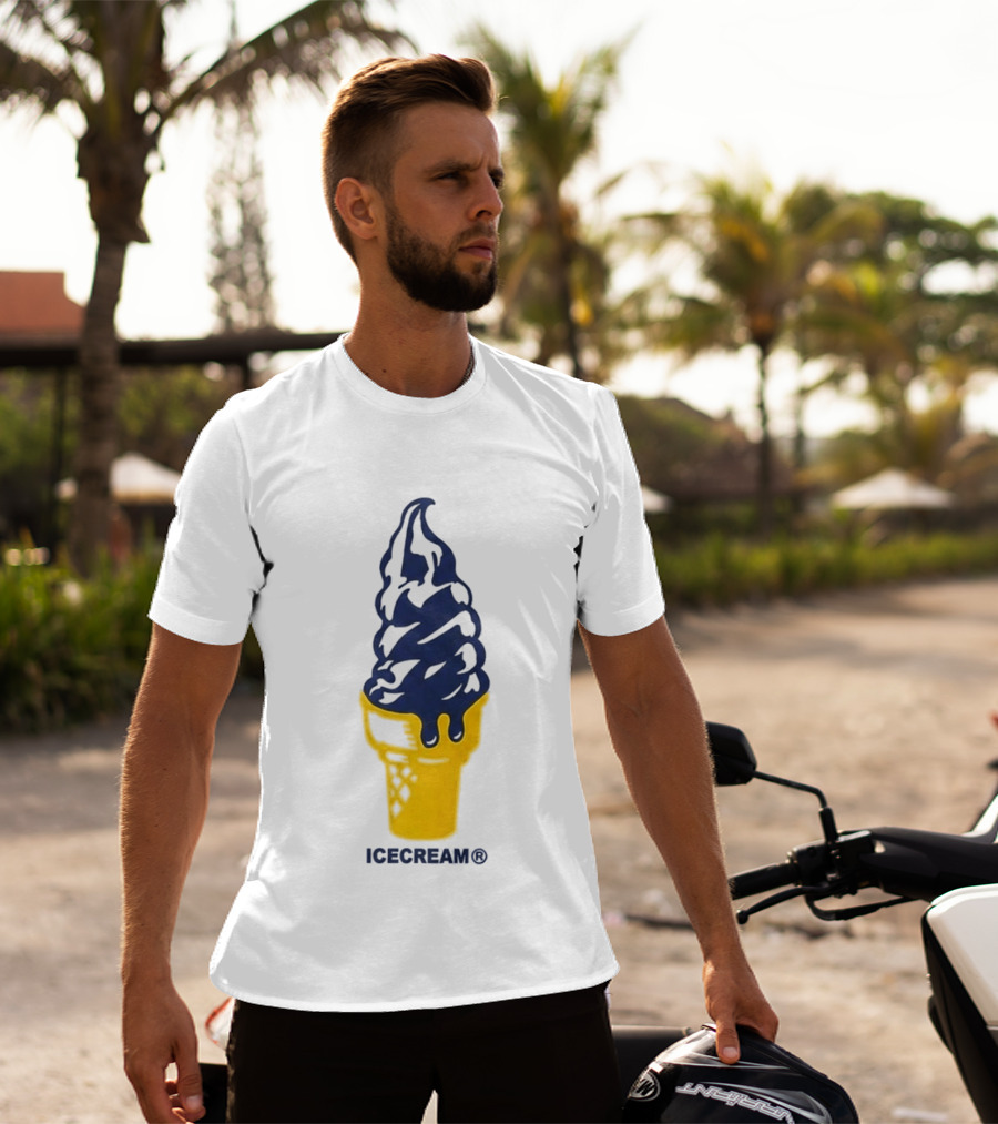 Trevor Goosby Ice Cream Blue And Yellow Cone T-Shirt