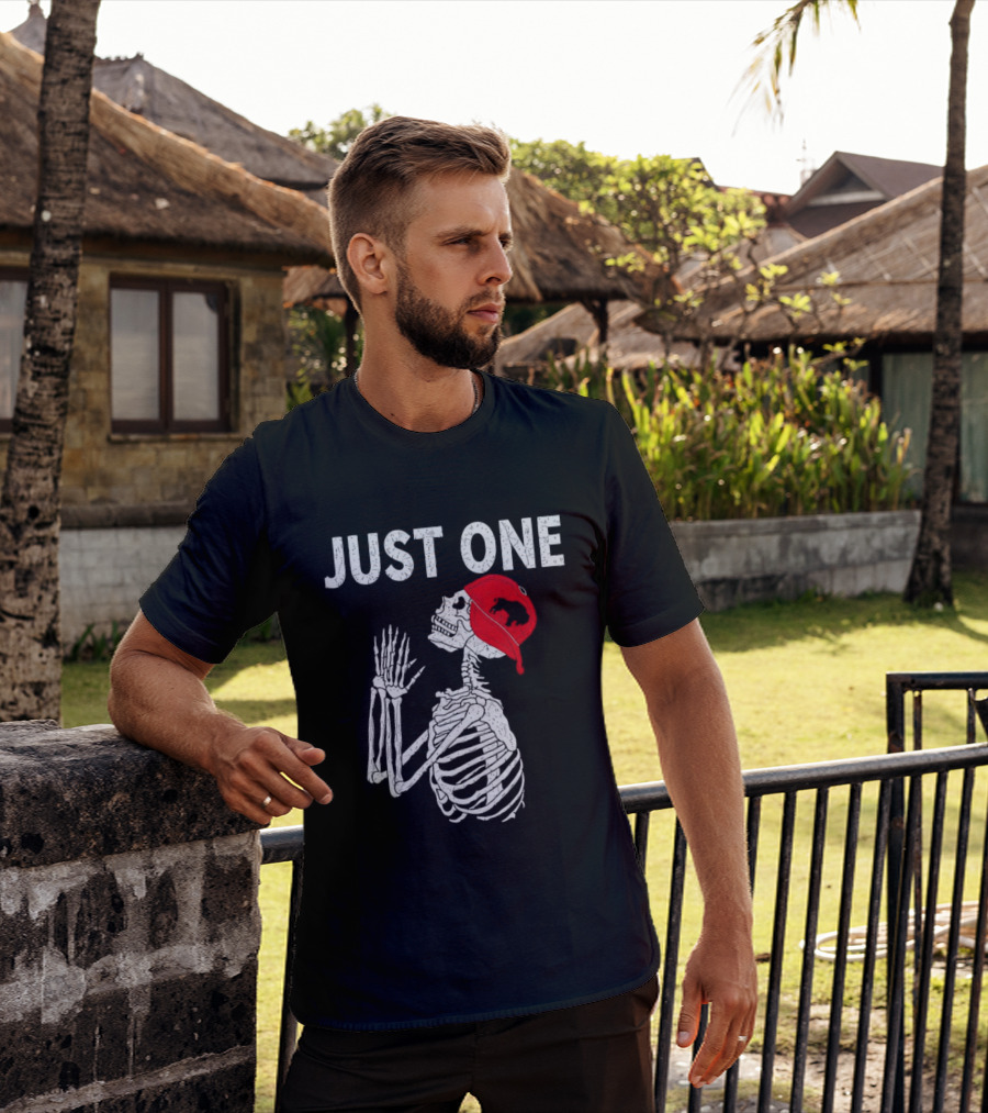 Buffalo Bills Just One Skeleton In Red Cap T-Shirt