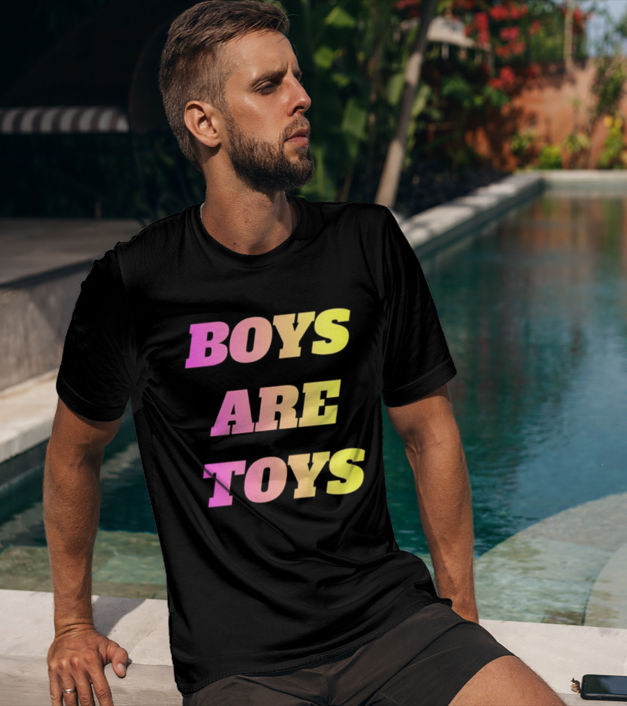 Boys Are Toys Gradient Pink And Yellow T-Shirt