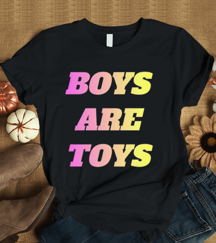 Boys Are Toys Gradient Pink And Yellow T-Shirt