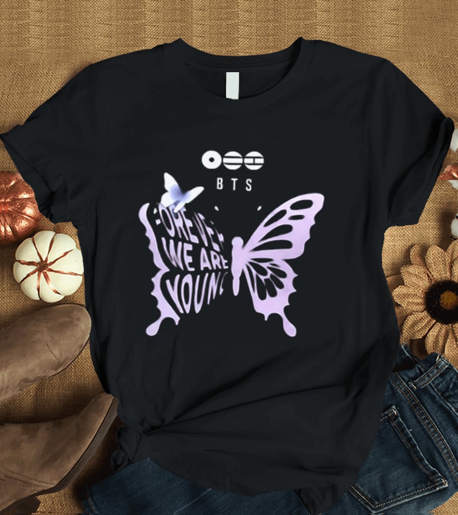 BTS Forever We Are Young Butterfly Symbol 2 Sided T-Shirt