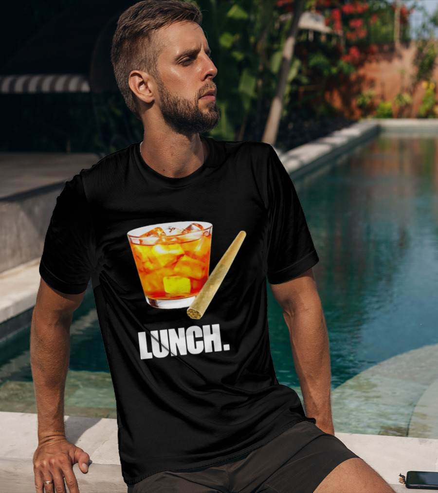 Lunch Whiskey Cigar Drinking Smoking T-Shirt