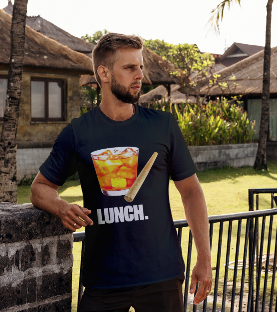Lunch Whiskey Cigar Drinking Smoking T-Shirt