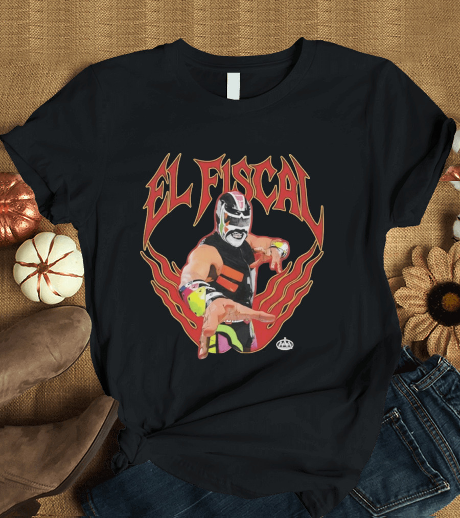 El Fiscal Luchador AAA Wrestling Mask Pose T-Shirt