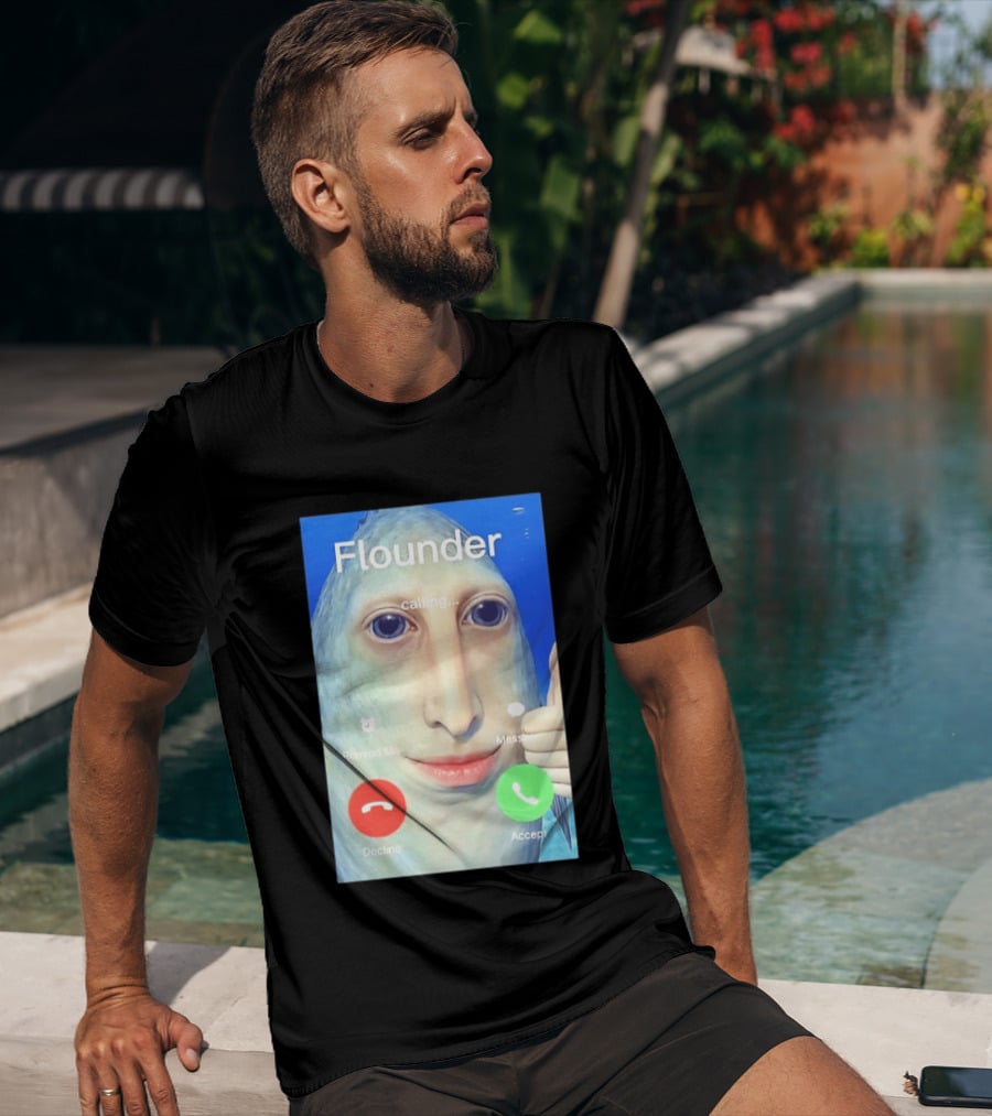 Flounder Calling Meme Decline Accept Remind Me Message T-Shirt
