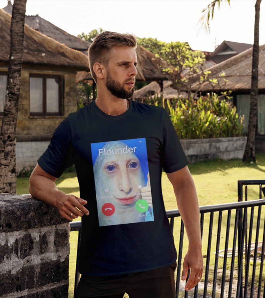 Flounder Calling Meme Decline Accept Remind Me Message T-Shirt