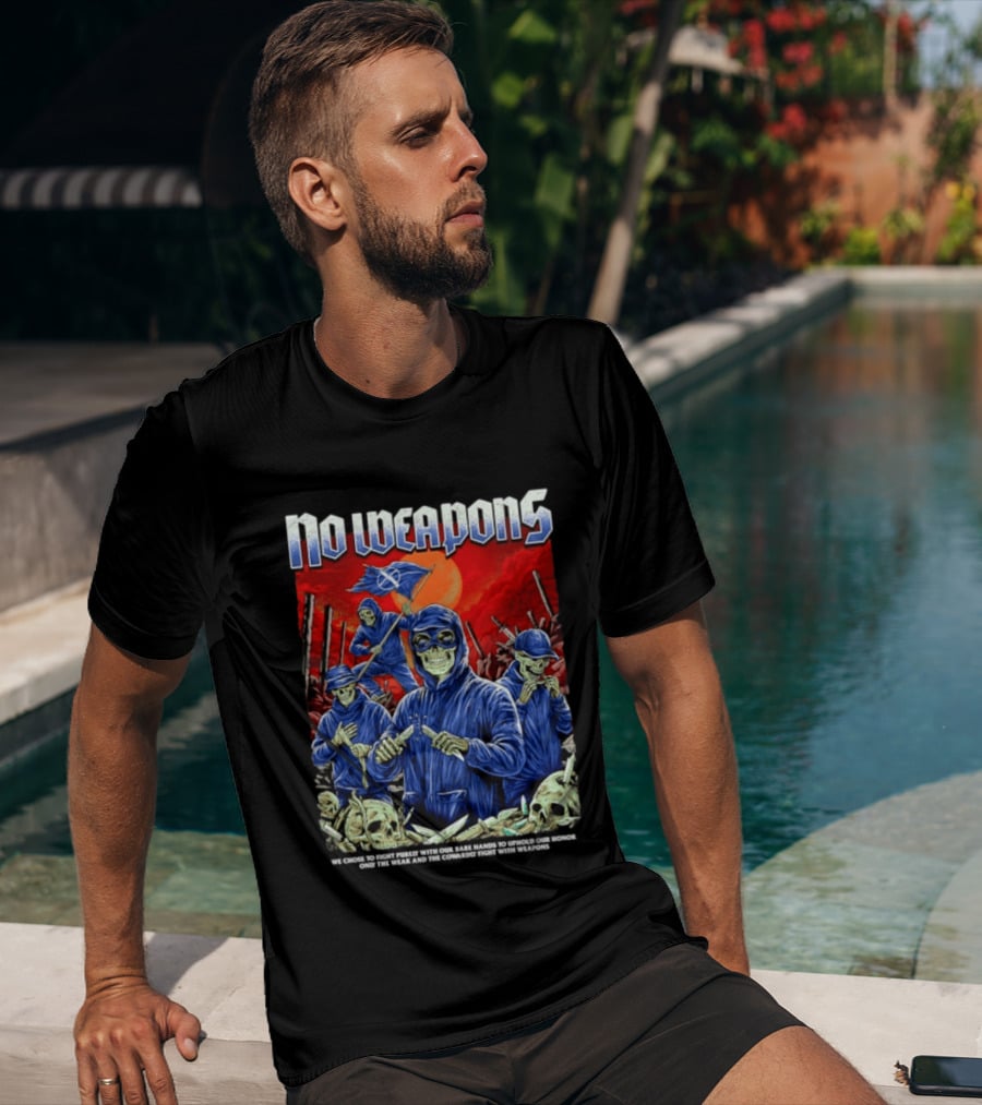 No Weapons Skeleton Warriors Bare Hands Honor Fight T-Shirt