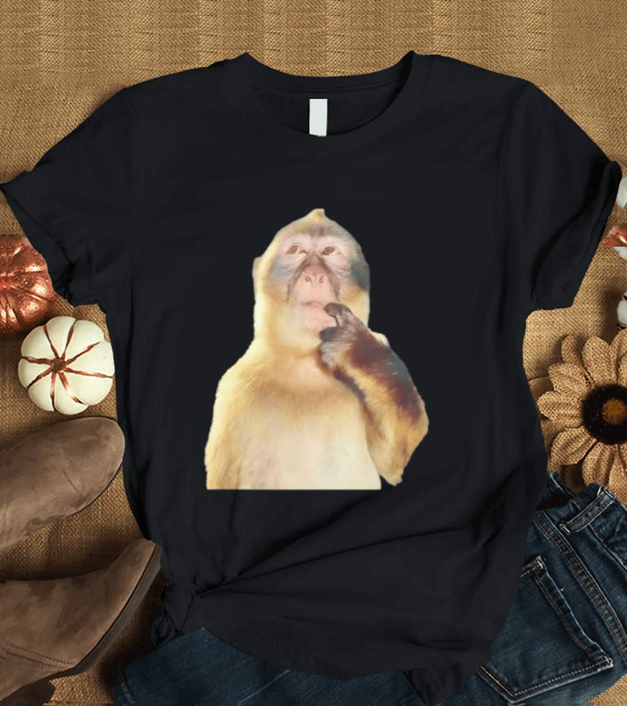 Pondering Monkey Curious Expression Contemplation T-Shirt