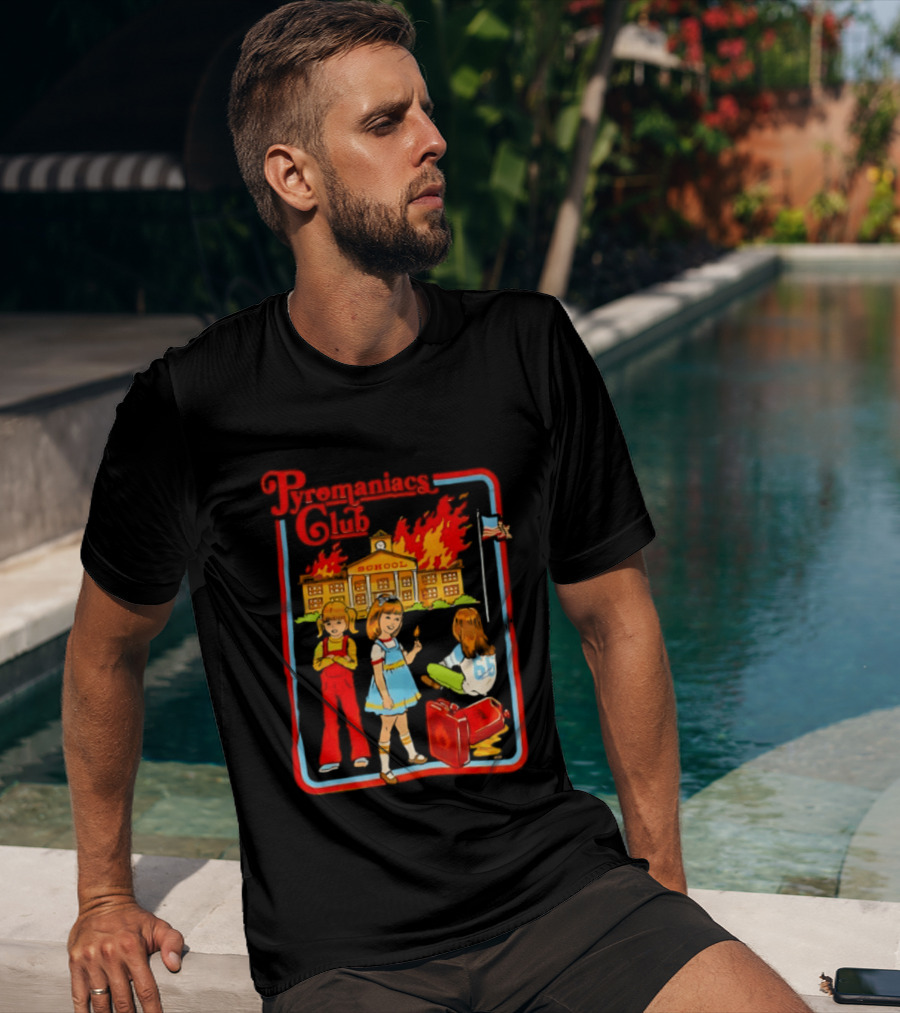 Pyromaniacs Club School Fire Retro Nostalgia T-Shirt