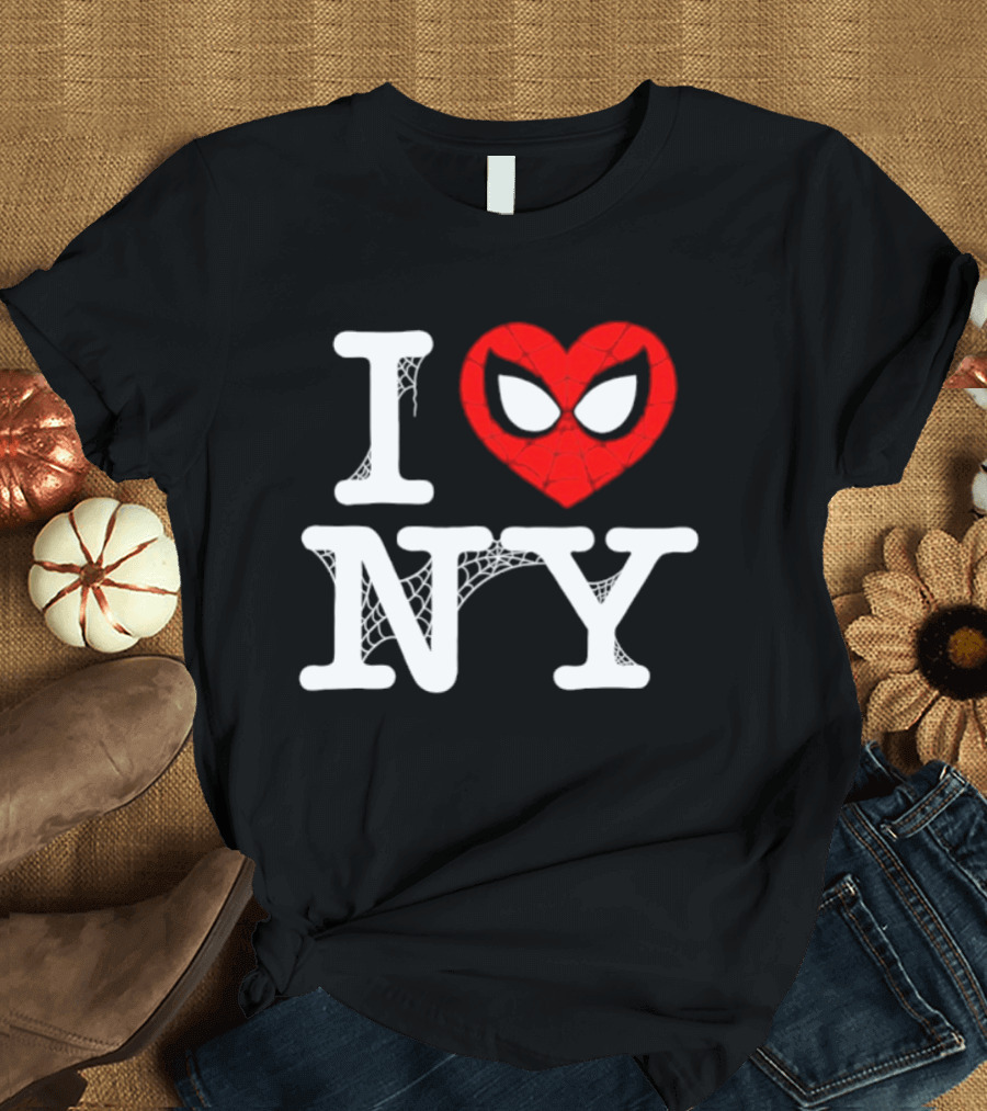 I Love NY Spider Man Marvel Superhero Iconic Web T-Shirt