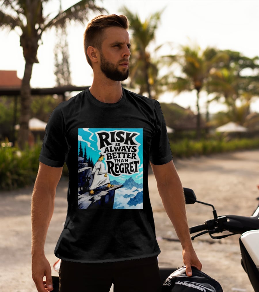 Samurai Jack Risk Is Always Better Than Regret Mountain Scene T-Shirt