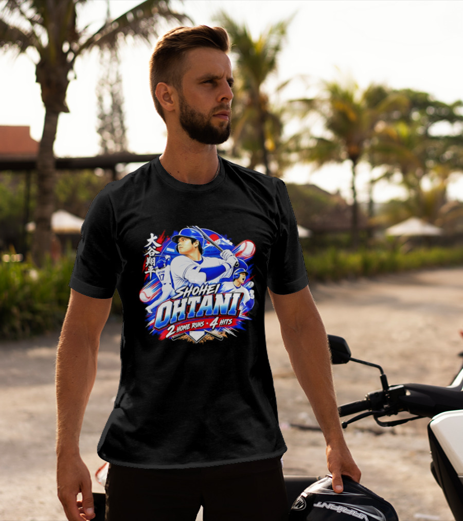Shohei Ohtani 2 Home Runs 4 Hits Baseball Los Angeles 17 Player T-Shirt