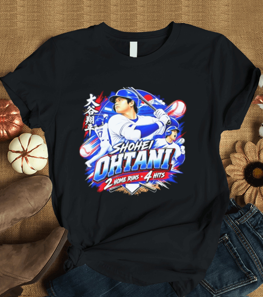 Shohei Ohtani 2 Home Runs 4 Hits Baseball Los Angeles 17 Player T-Shirt