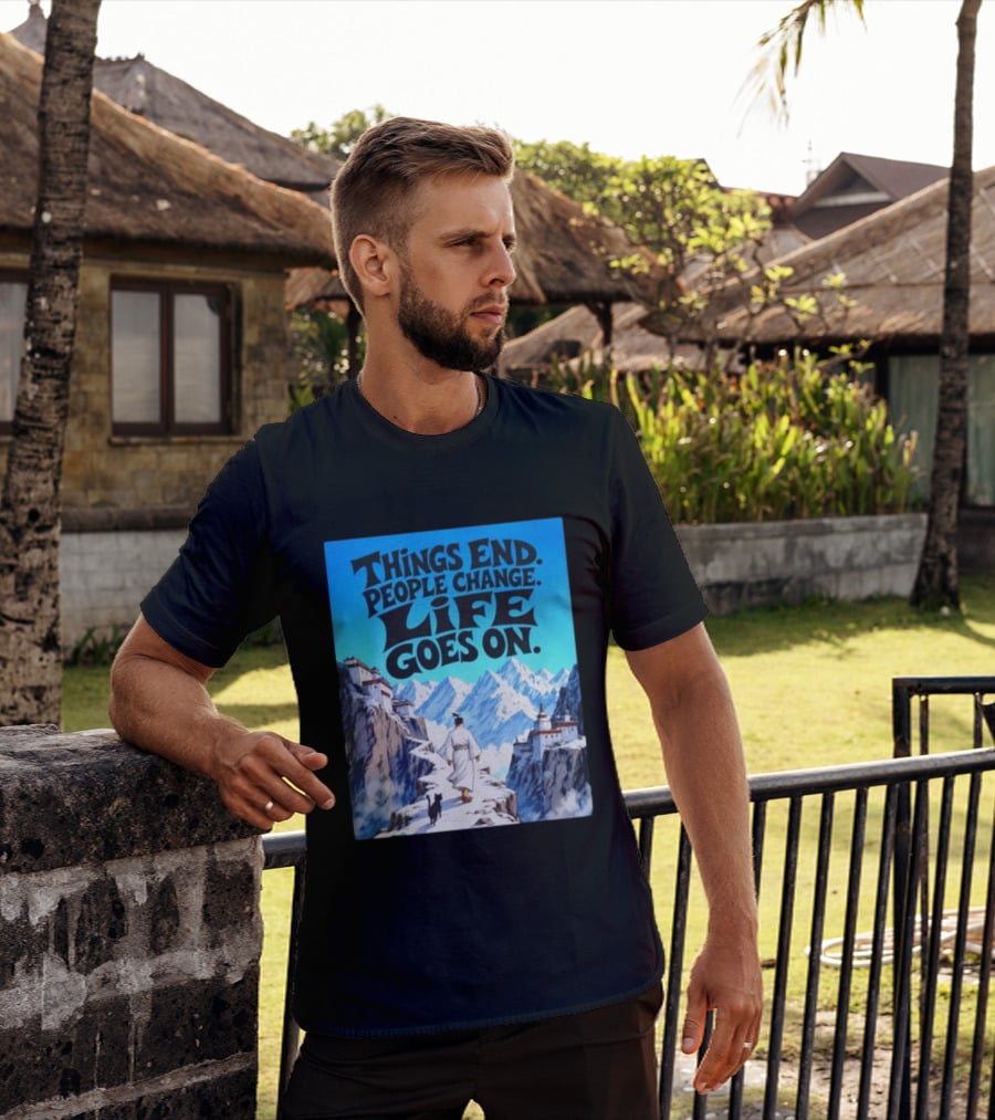 Things End People Change Life Goes On Samurai Jack Journey Through Mountains T-Shirt