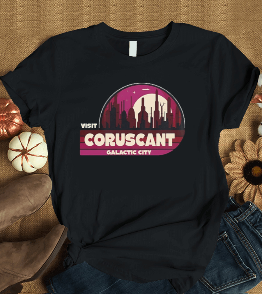 Visit Coruscant Galactic City Skyline Star Wars T-Shirt