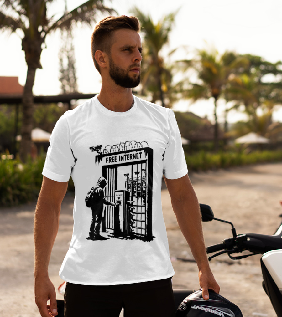 Free Internet Surveillance ID Check Privacy Concerns T-Shirt
