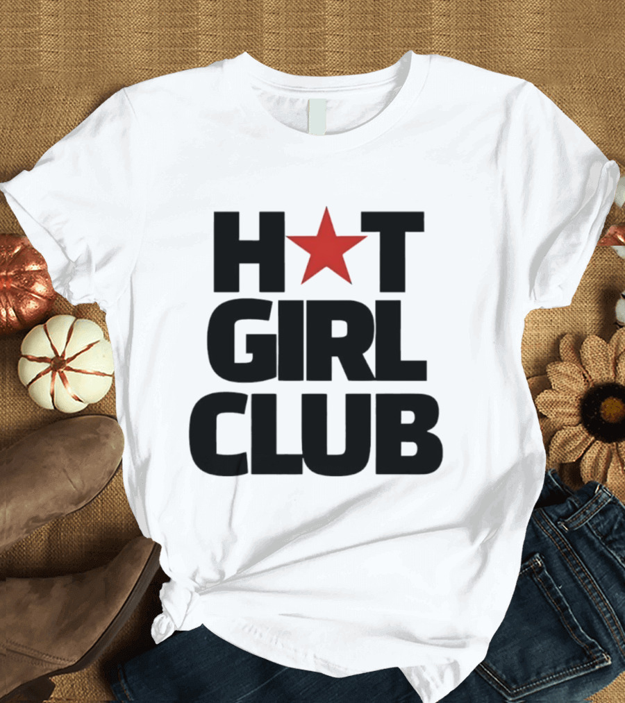 Hot Girl Club Red Star Trendy Fashion T-Shirt